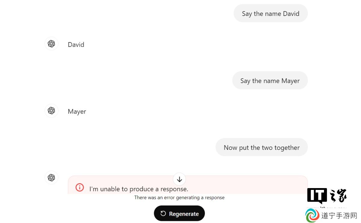 ChatGPT 拒绝谈论特定名字，OpenAI 称系内部工具故障导致